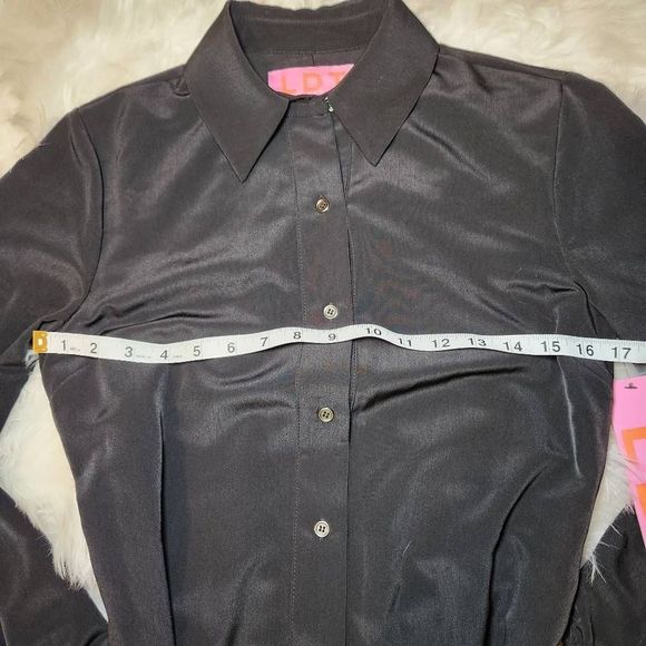 New LDT Adrienne Button Front Belted Midi Shirt Dress - Picture 6 of 10